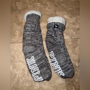 Pink Fuzzy House Socks